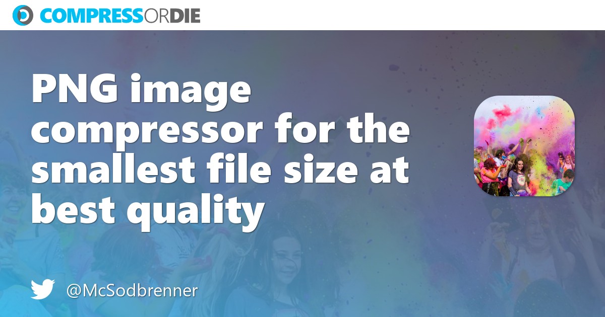 PNG image compressor for the smallest file size at best quality