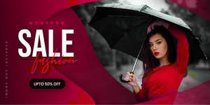 Fashion sale banner with reduced quality in the Cb channel