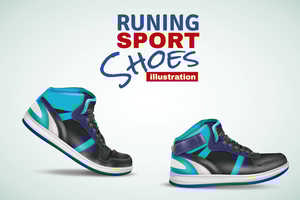 Running sport shoes illustration with reduced quality in the Cb channel